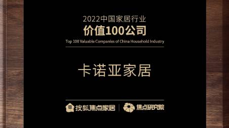 百强之巅|荔枝视频污成人再获“2022中国家居行业价值100公司”荣誉